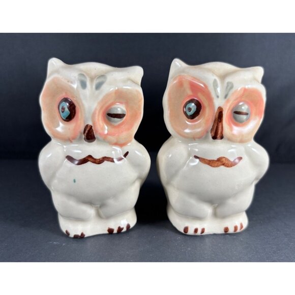 Shawnee Other - Shawnee Pottery Winking Owls Vintage Figural Hand Painted Salt & Pepper Shakers